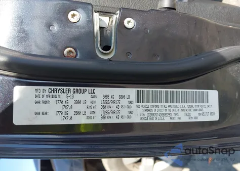 2013 Ram 1500 Tradesman из США, поврежденный, VIN 1C6RR7KT4DS692293